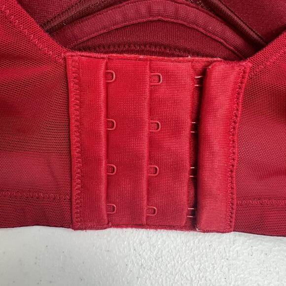 Torrid 46DDD Bra Dream Wire Free Boost Push Up Padded Rhinestone Red Lace - Picture 8 of 16